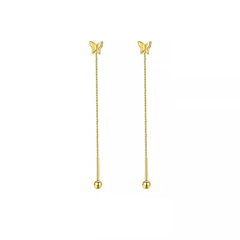 Women's Butterfly Screw Trendy Long Temperamental Tassel Ear Line