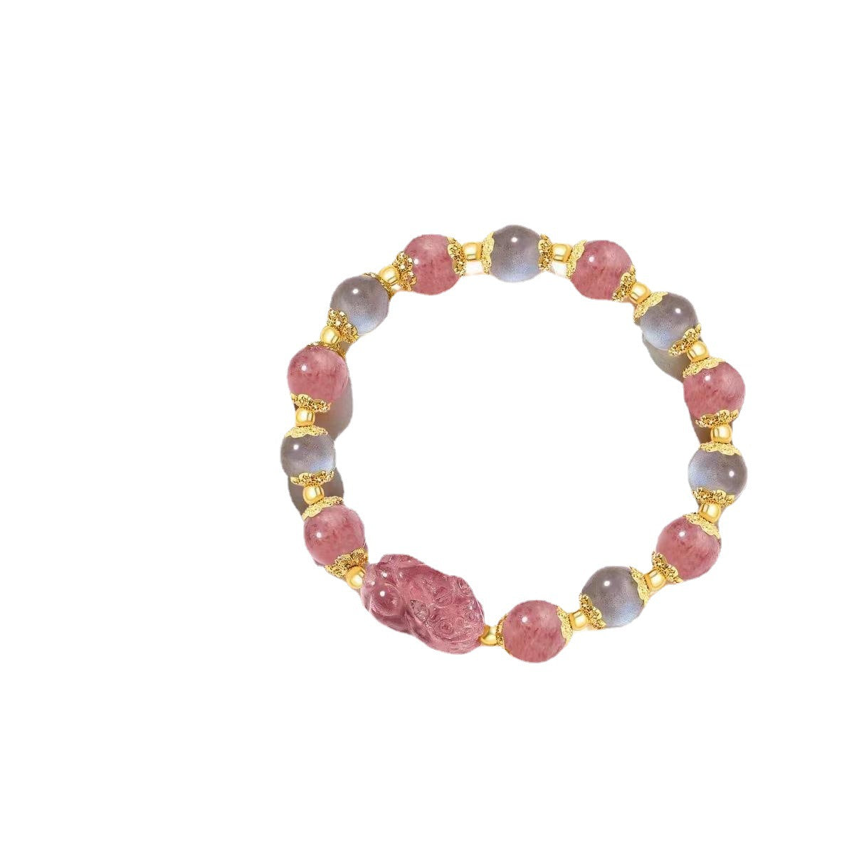 Natural Strawberry Obsidian Pi Female Niche Bracelets