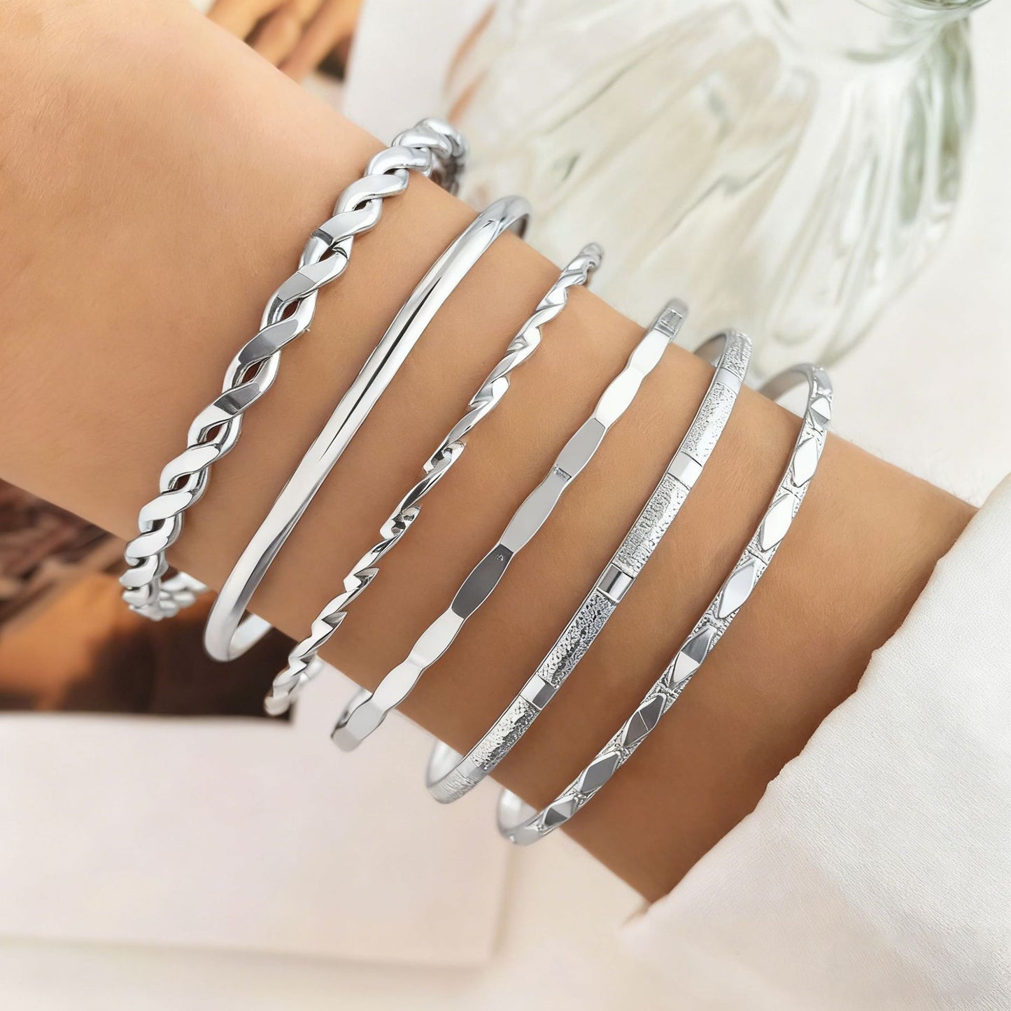 Charming Twist Glossy Irregular Punk Suit Bracelets