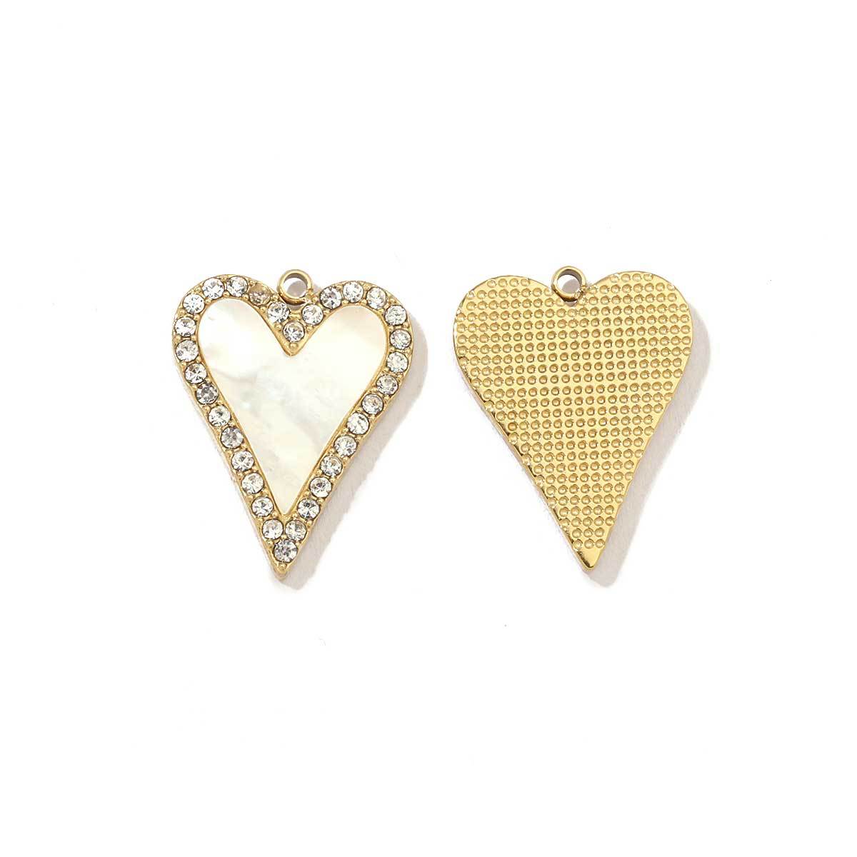 Stars Heart Natural Shell Stainless Steel Pendants