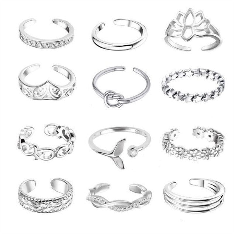 Women's Fashion Micro Rhinestone Lotus Knot Opening Ring
