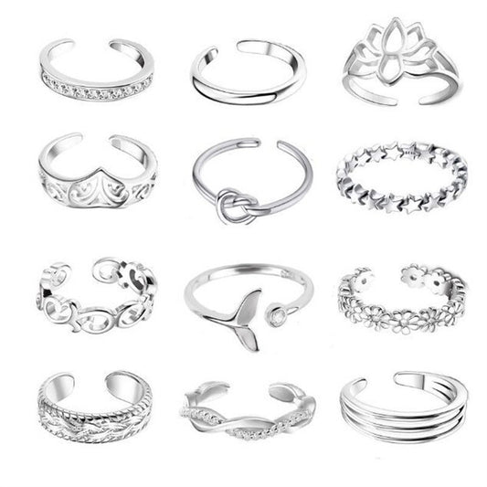 Women's Fashion Micro Rhinestone Lotus Knot Opening Ring