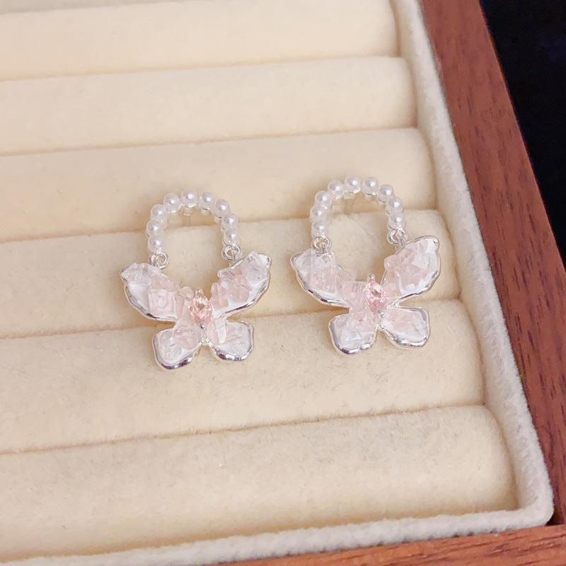 Thick Sier Handmade Crystal Butterfly Exquisite Rings