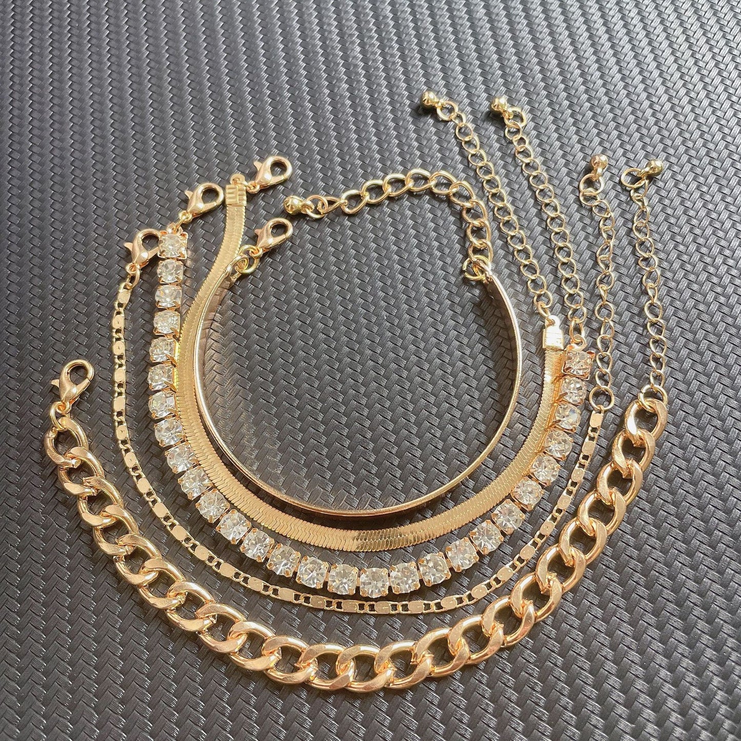 Personality Geometry Rhinestone Suit Retro Simple Copper Handmade Claw Bracelets