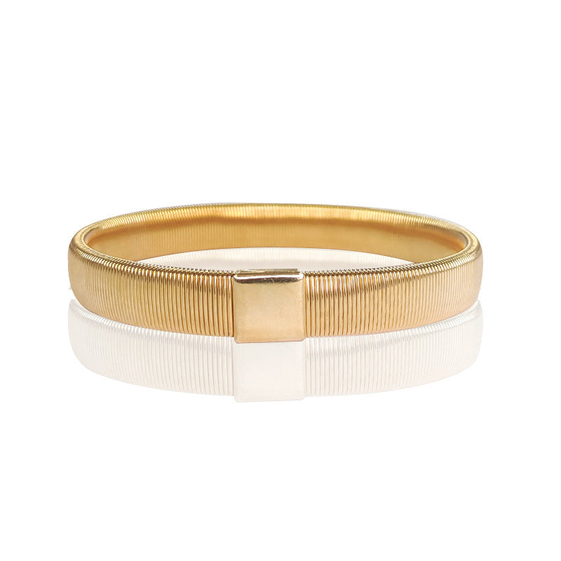 Men's Spring Armband Metal Elastic Bangle Bartender Bracelet