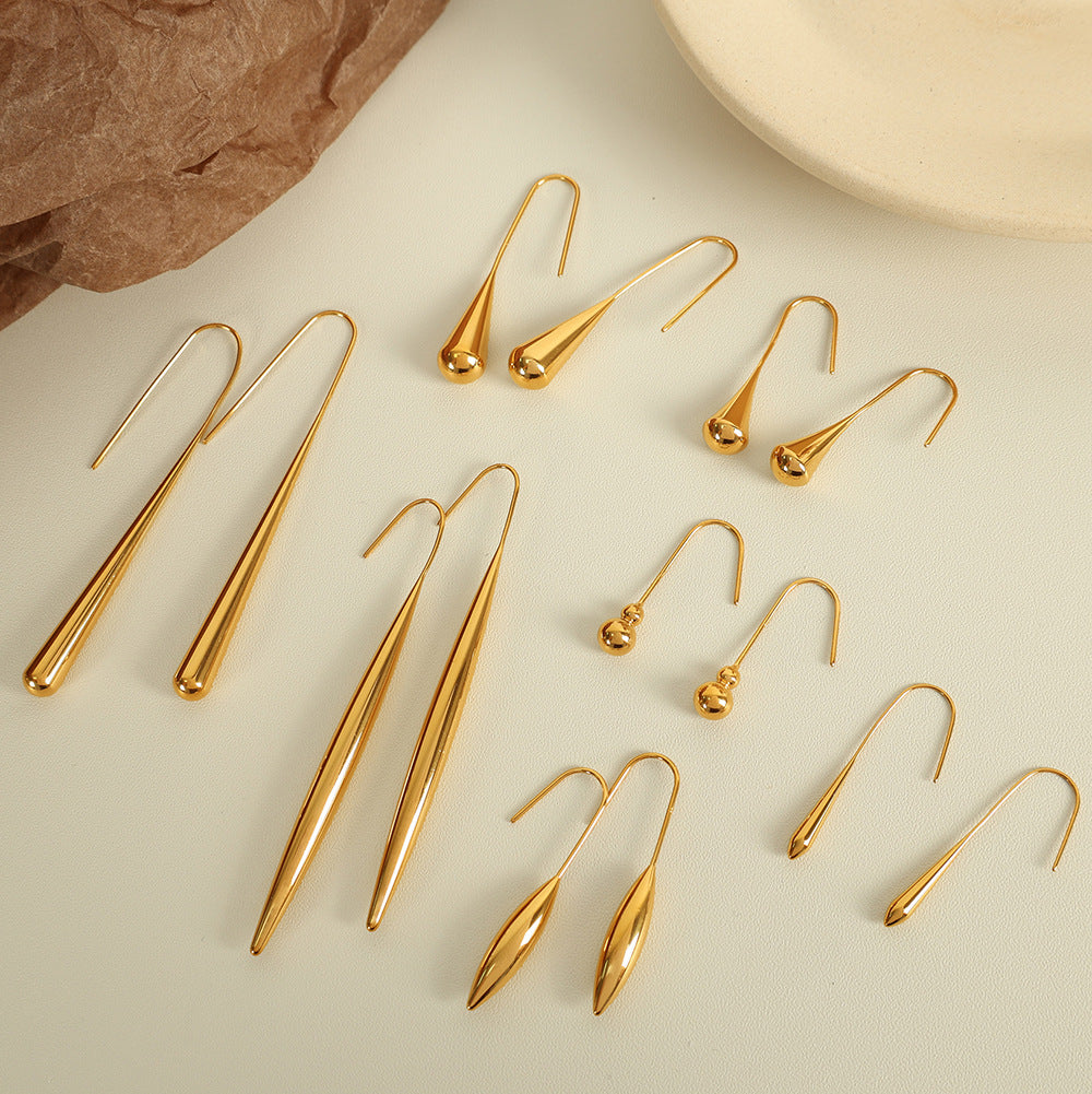 Unique Design Ear Hooks Drop-shaped Gourd Rings