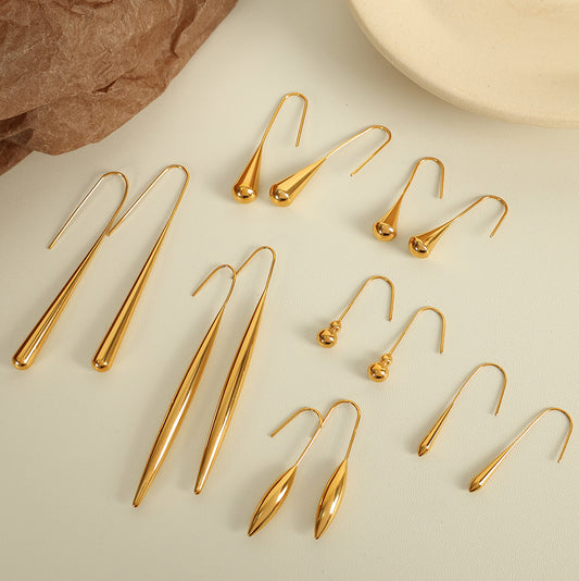 Unique Design Ear Hooks Drop-shaped Gourd Rings