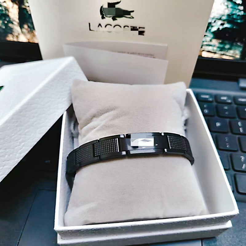 Durable Men's Adjustable Stainless Steel Crocodile Bracelet