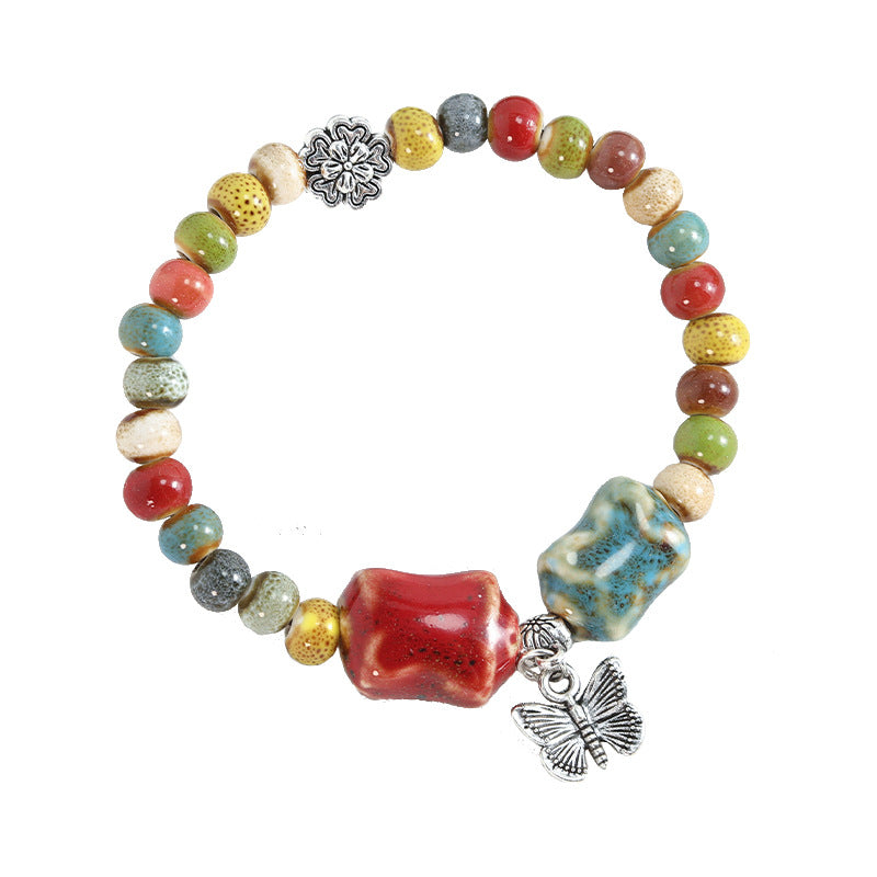 Ethnic Style Ceramic Beaded Artistic Ancient Bracelet