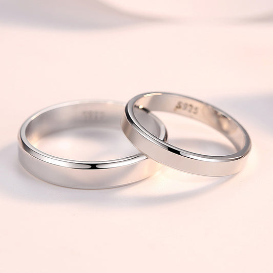 Sier Couple Classic Closed Trim Glossy Rings