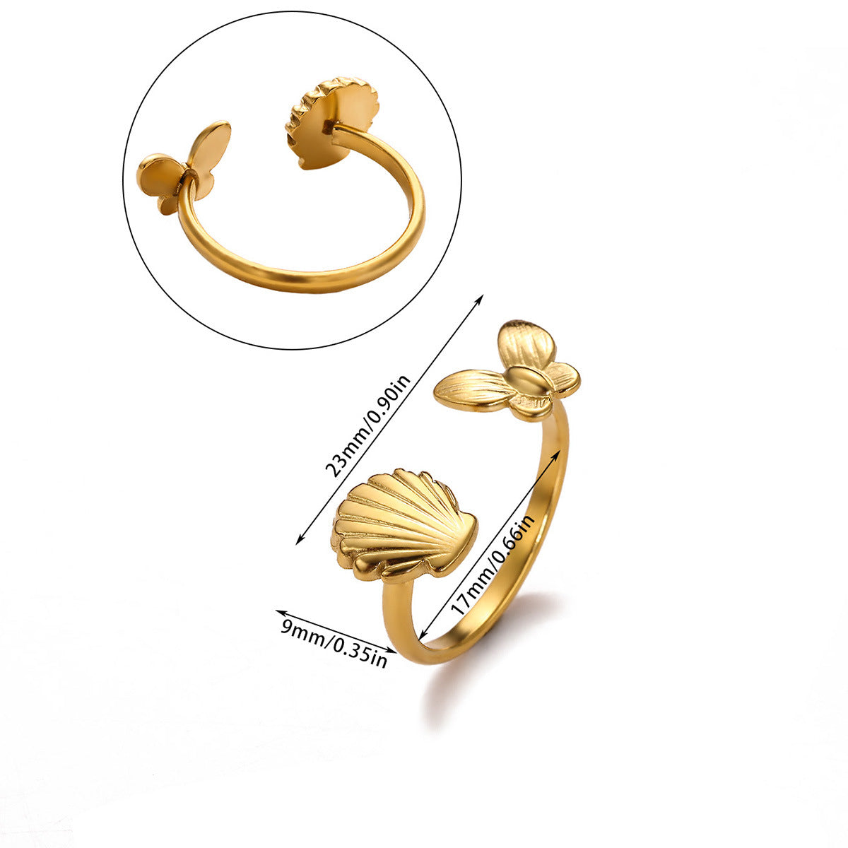 Women's Ocean Beach Series Shell Starfish For Ring