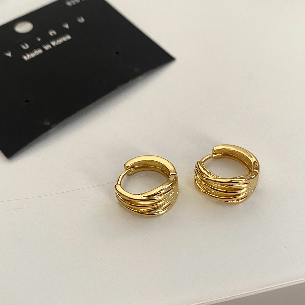Women's Simple Cold Style Metal Winding For Earrings