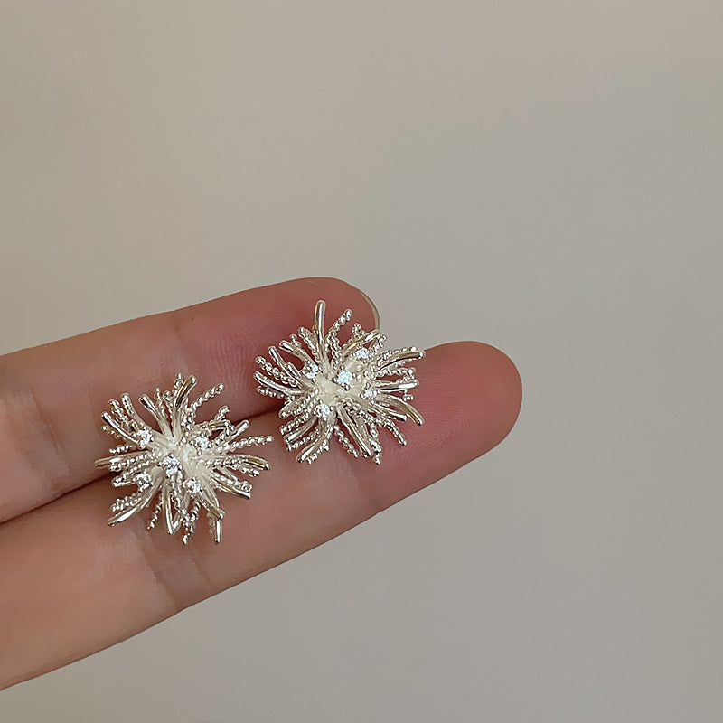 Women's Zircon Metal Dandelion For Niche Exquisite Earrings