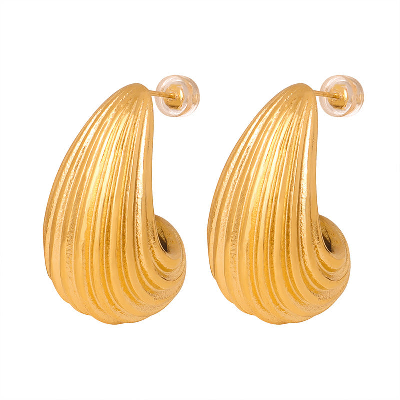 Fashion Line Sense Ornament Water Drop Shape Earrings