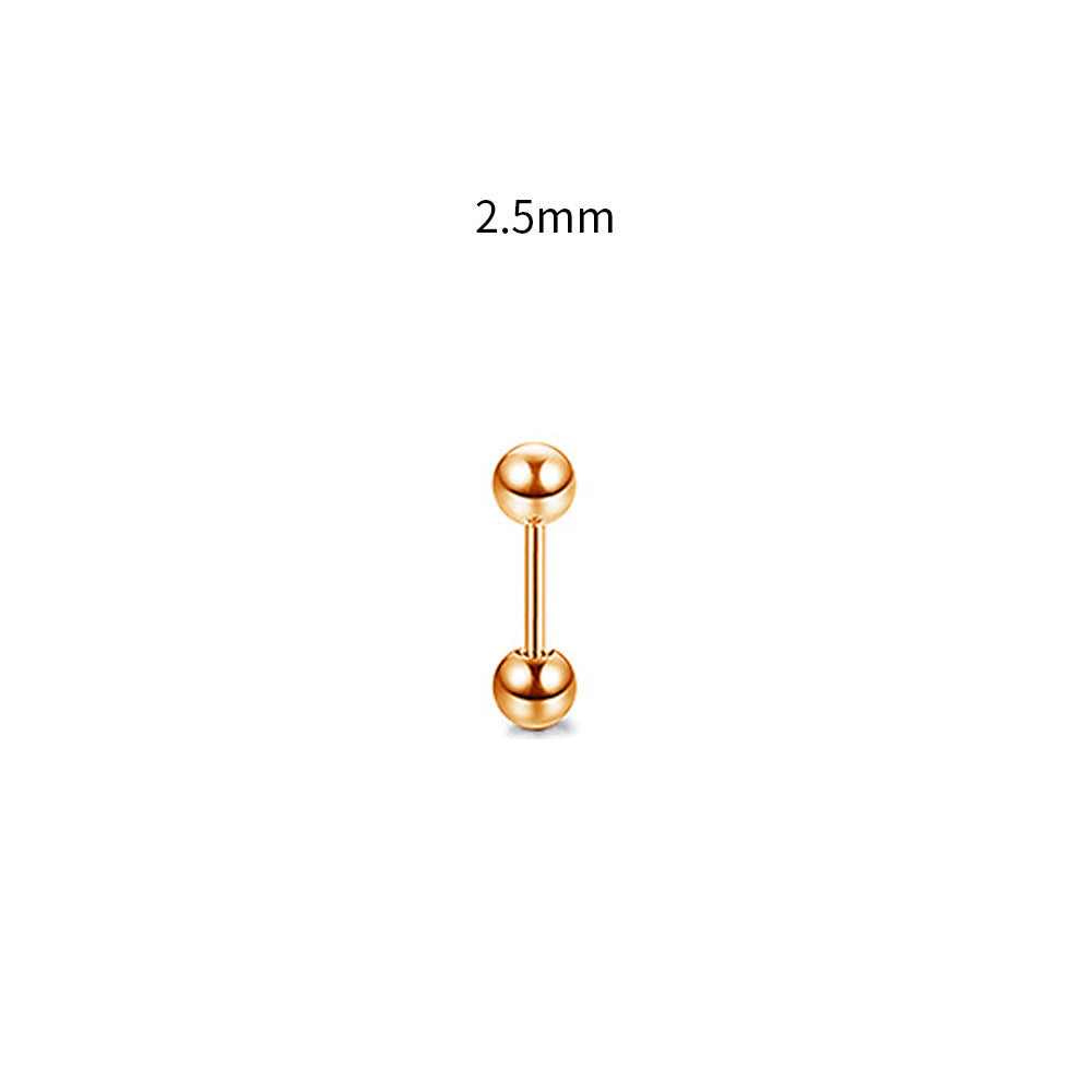 Steel Rod Dumbbell Ball Ear Bone Stud Earrings
