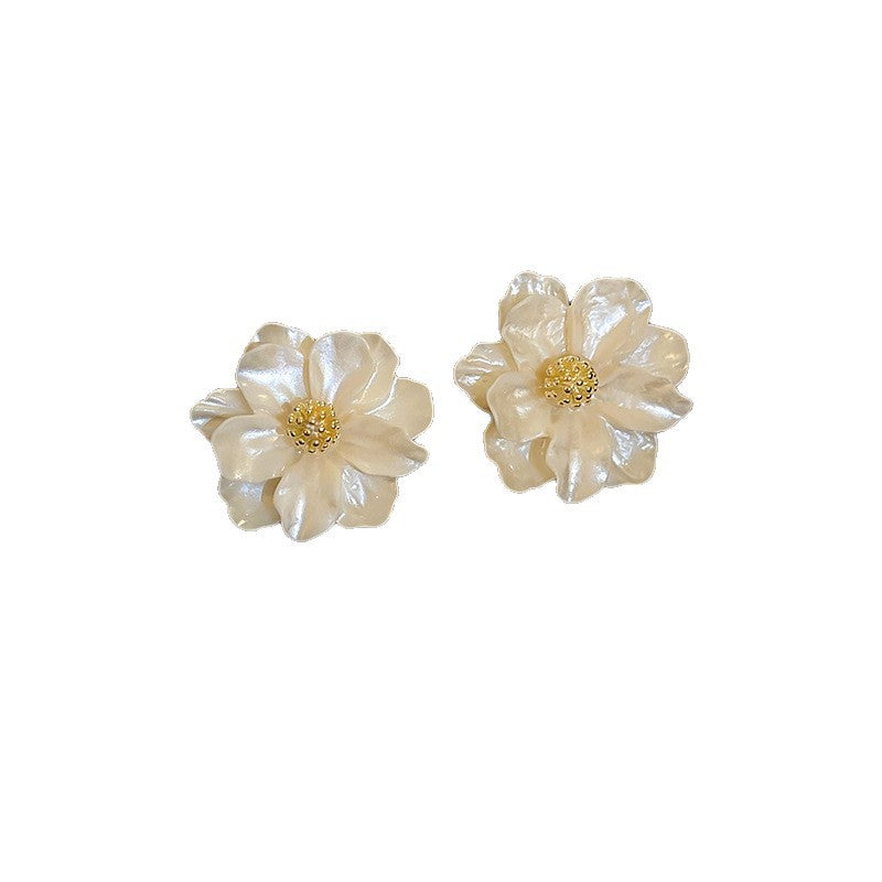 Women's Style Refined Zircon Flower Pearl Light Luxury High-grade Ear Earrings