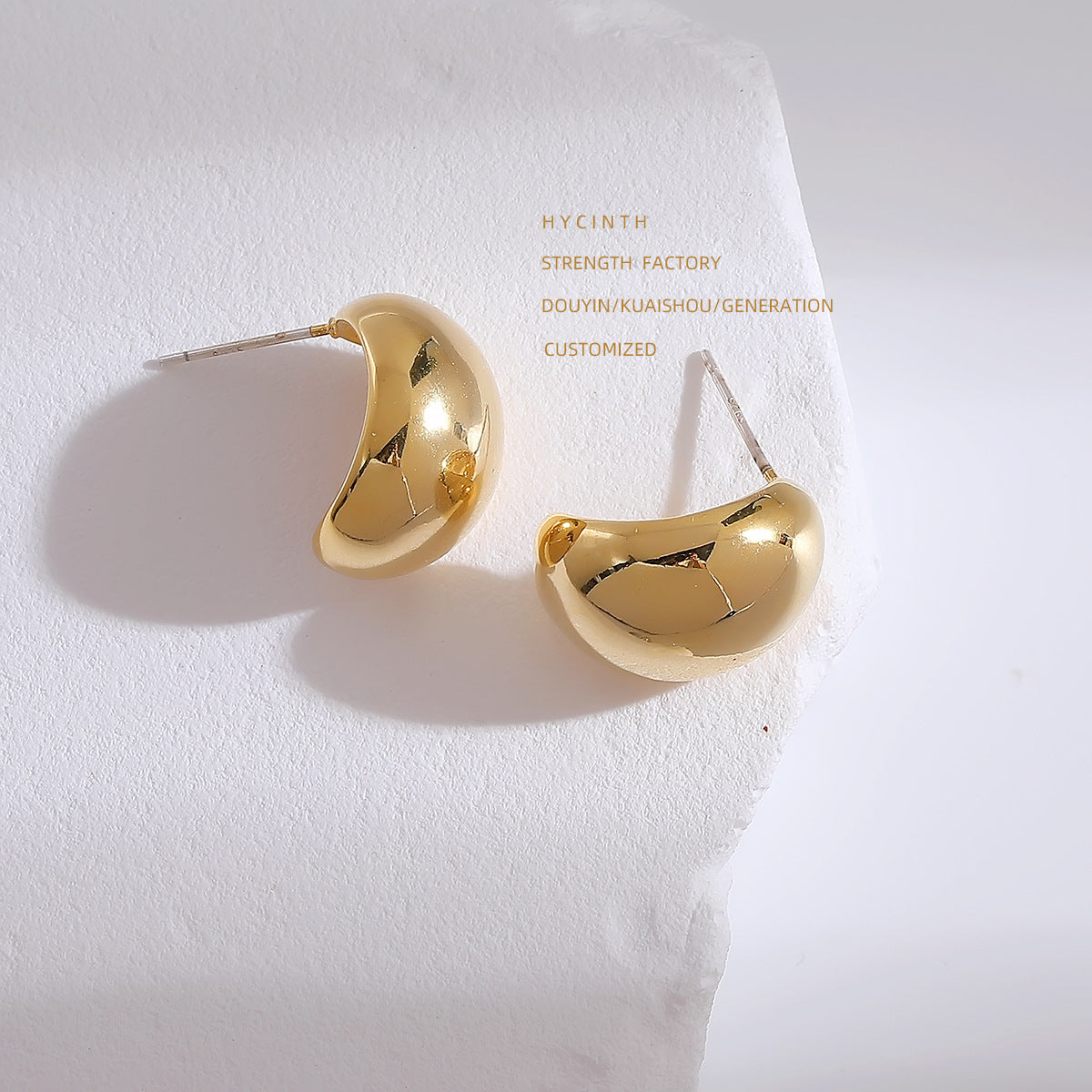 Metal Small Beans Tide Retro Style Female Earrings