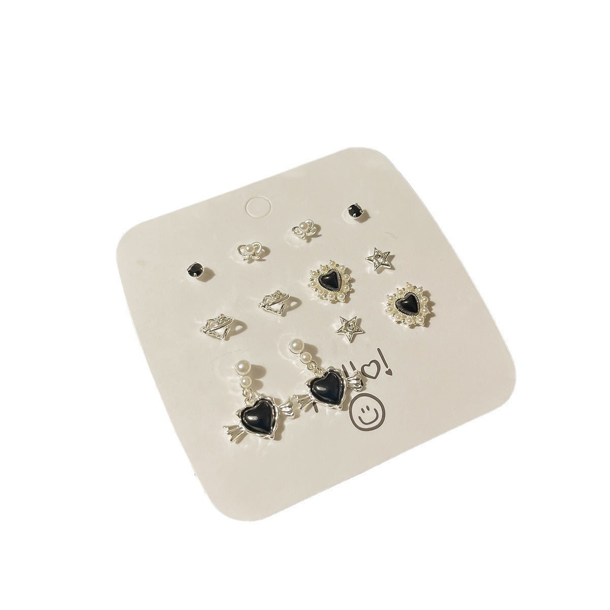 Heart Zircon Earings Set Cold Sweet Cool Style Earrings