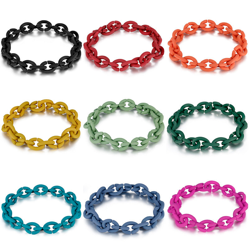 X Series Hard Rubber Silicone Buckle Unisex Geometric Basic Bracelets