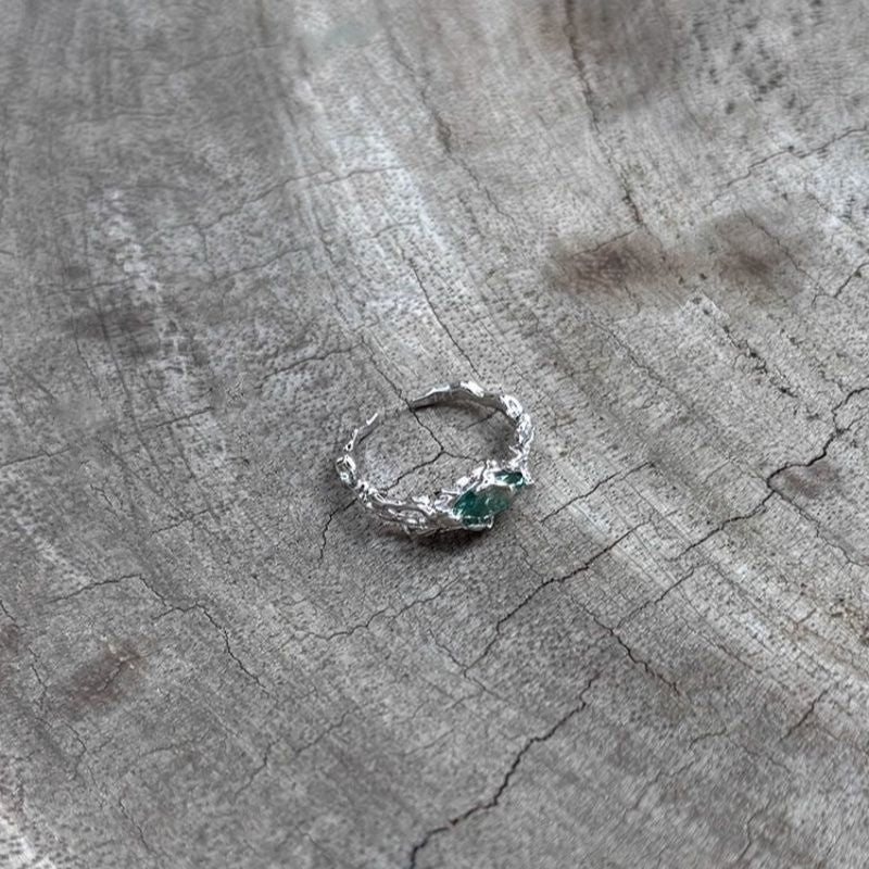 Women's & Men's Maldives Blue Moissanite Deadwood Little Finger Small Thumb High Ring