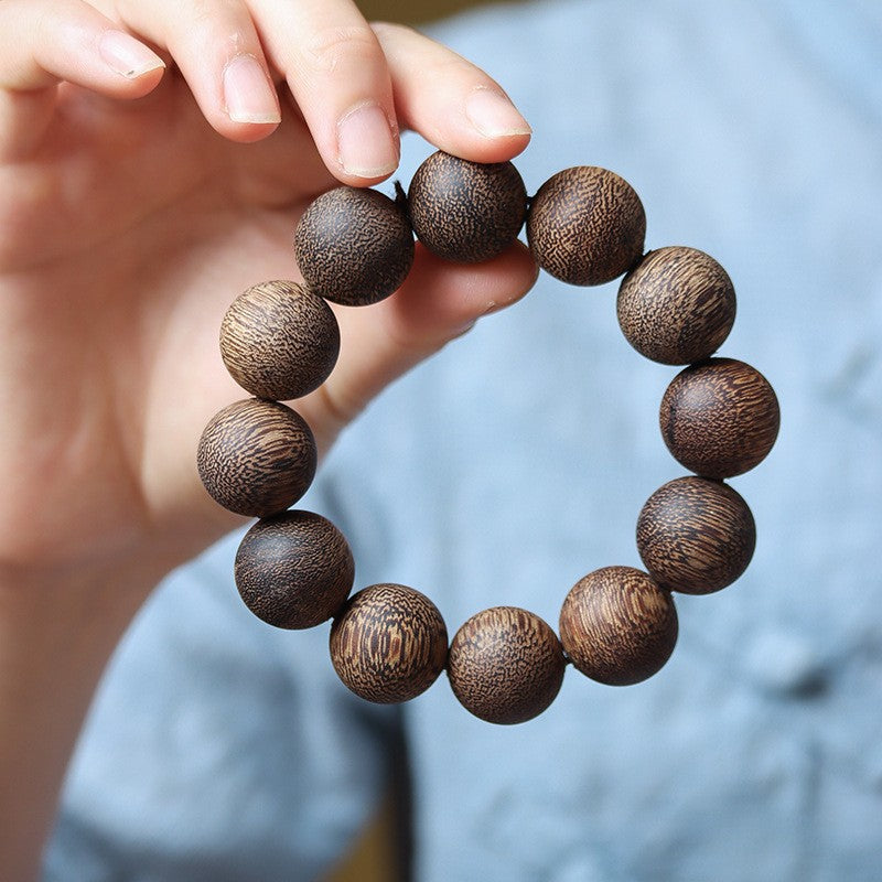 Natural Eaglewood White Round Beads Buddha Bracelet