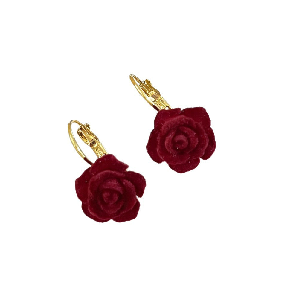 High-grade Fashion Flocking Clip Female Retro Rings