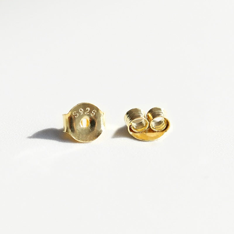 Sterling Sier Earplug Simple Gold Gilded Ear Buckle