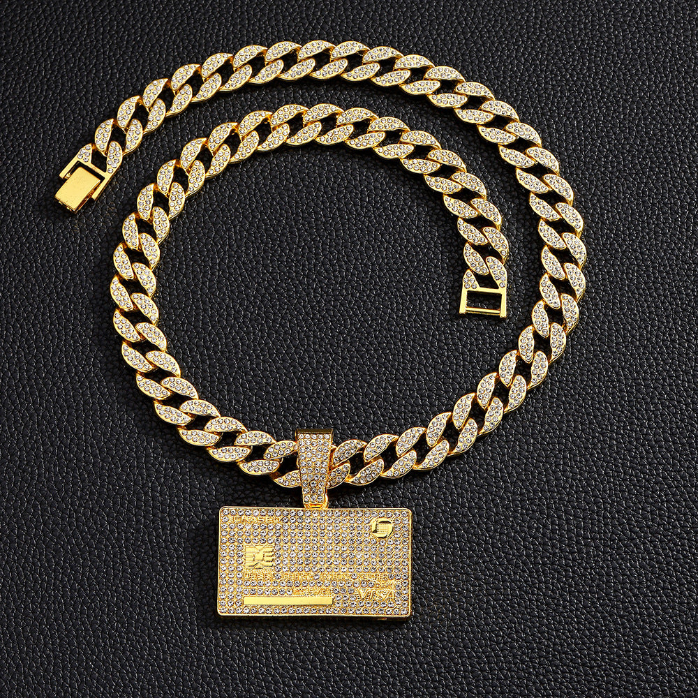 Hip Hop Cool Full Diamond Bank Card Street Necklace