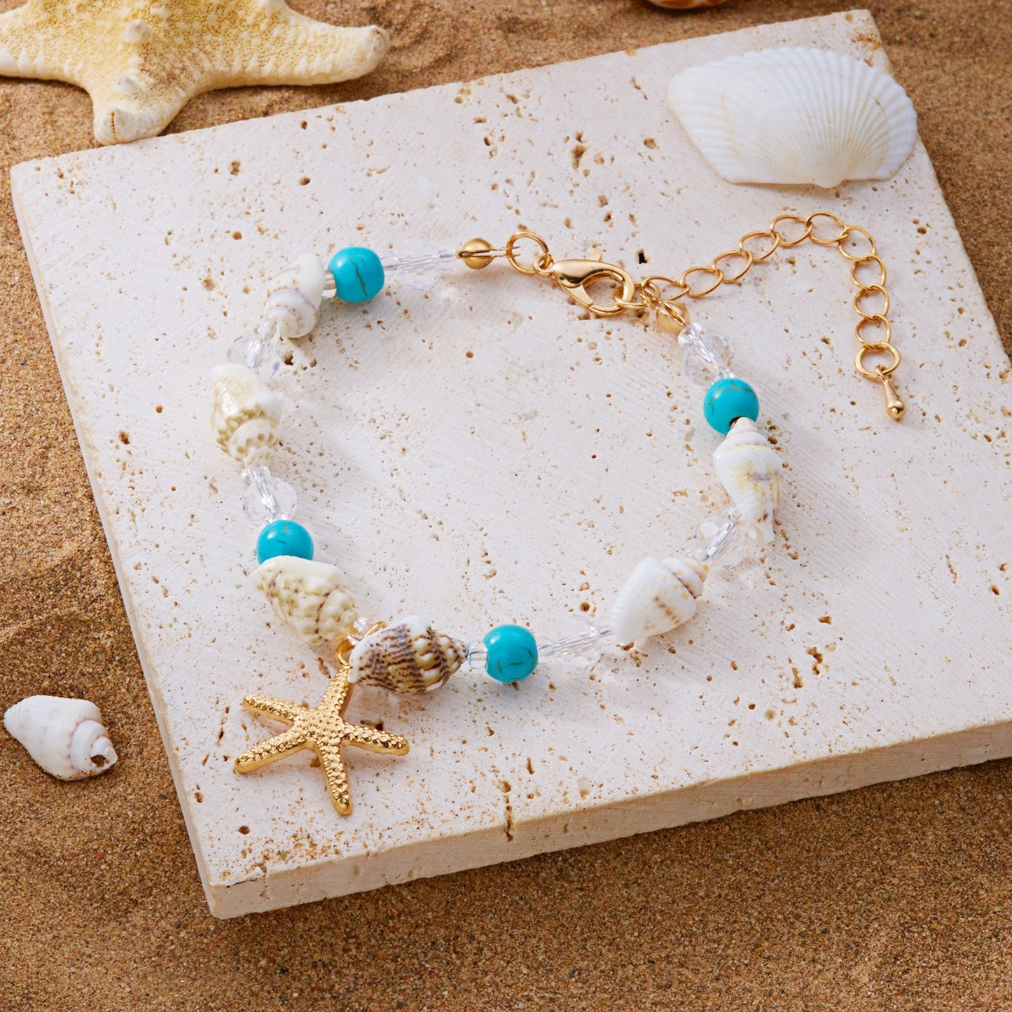 Bohemian Beach Foot Fashion Conch Crystal Bracelet