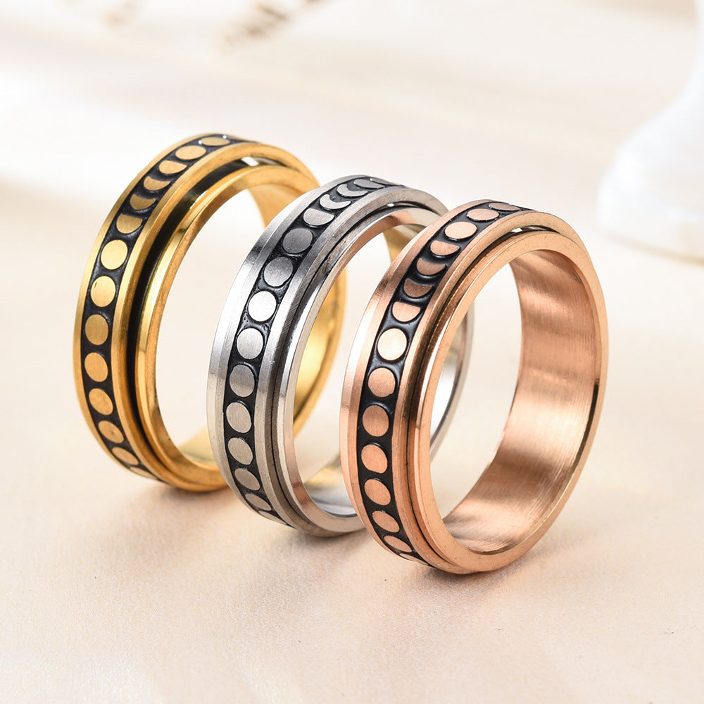 Dot Titanium Steel Can Be Rotatable Rings