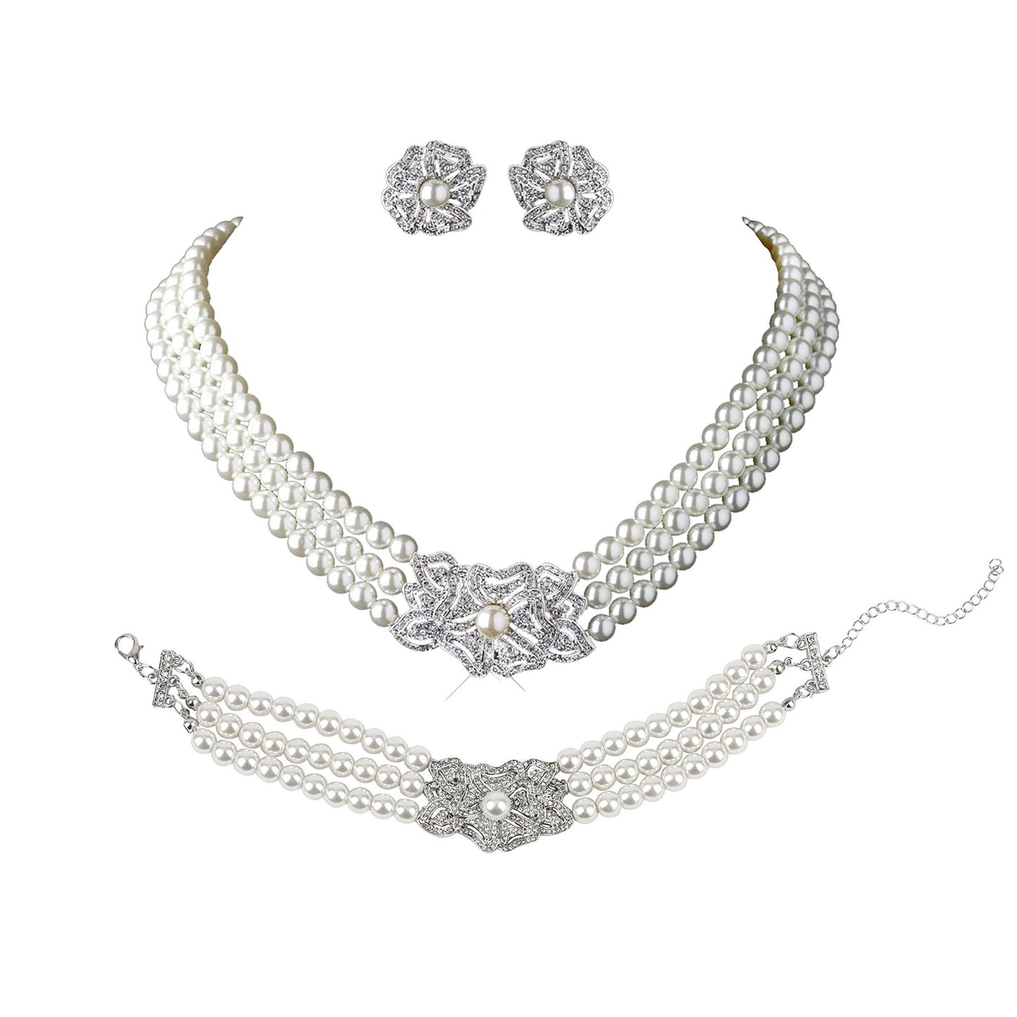 Audrey Hepburn Bride Rhinestone Big Crystal Necklaces