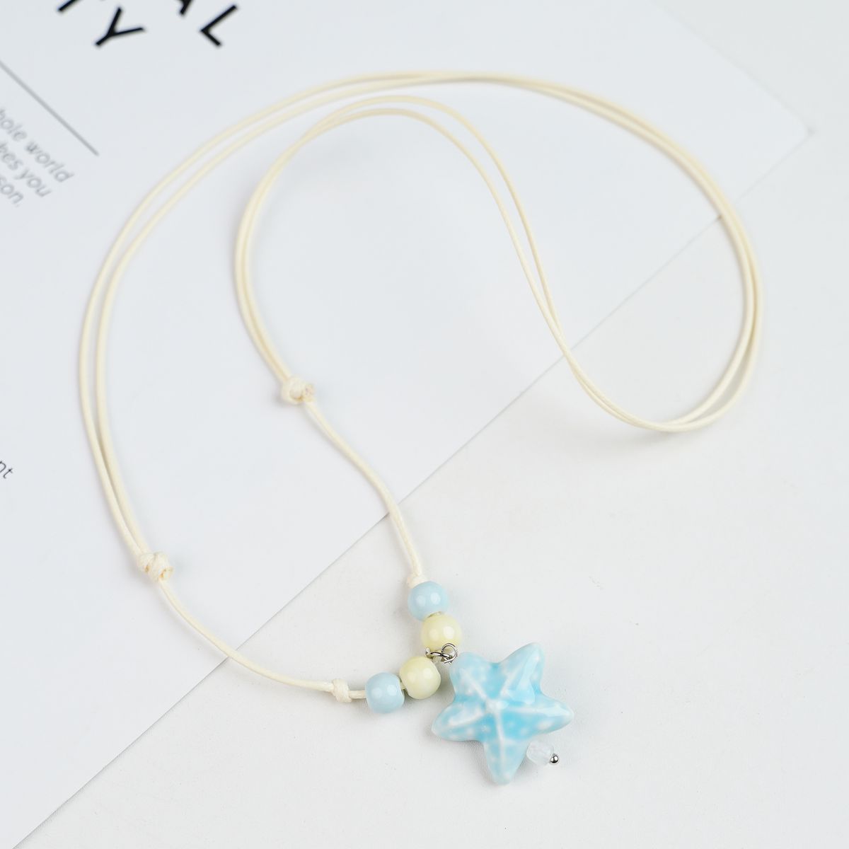 Women's Ceramic Ocean Series Colorful Beaded High Sense Clavicle Necklaces
