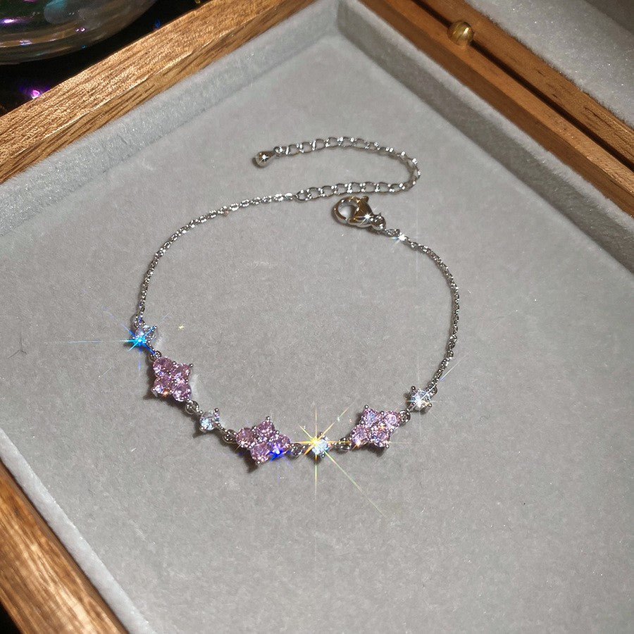 Sweet Pink Zircon Korean Artsy Light Bracelet