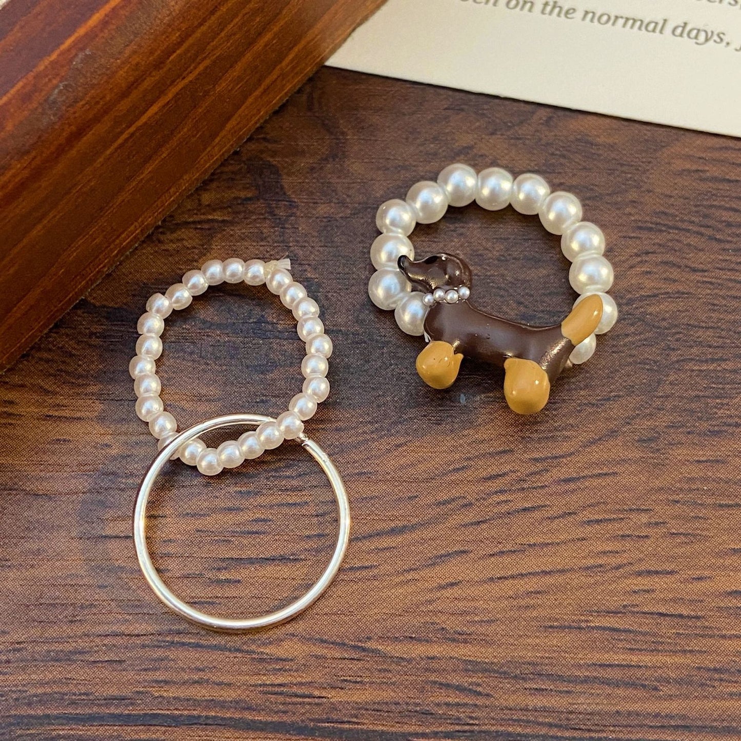 Niche Puppy Female Cute Personality Animal Sausage Ring