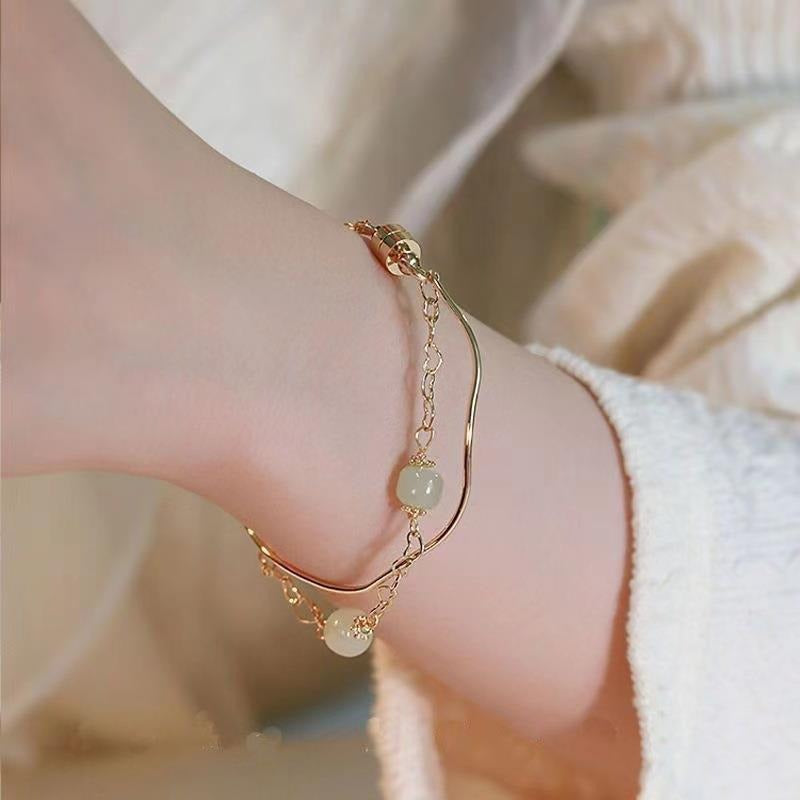 Women's Jade Rabbit Blessing Card For Design Good-looking Girlfriends Bracelets