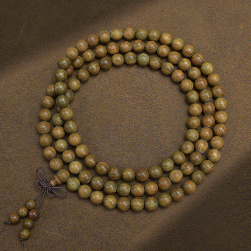 Natural Argentina Green Sandalwood Buddha Beads Ethnic Retro Couple Bracelet