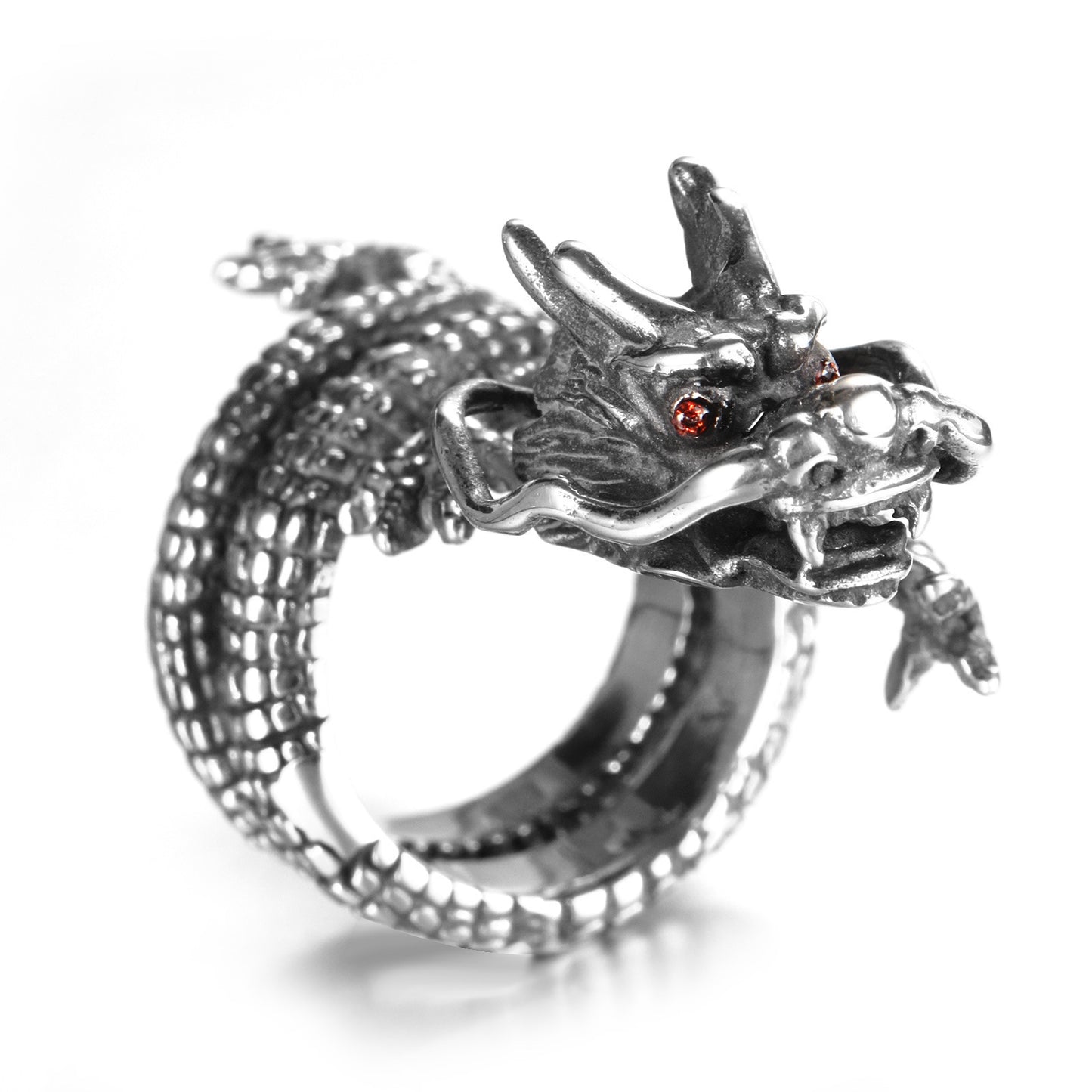 Women's & Men's Domineering Red Eye Faucet Alloy Punk Dragon Ring