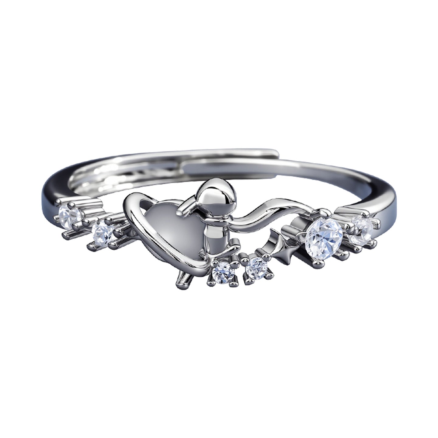 Protection Copper Planet Couple Niche Design Ring