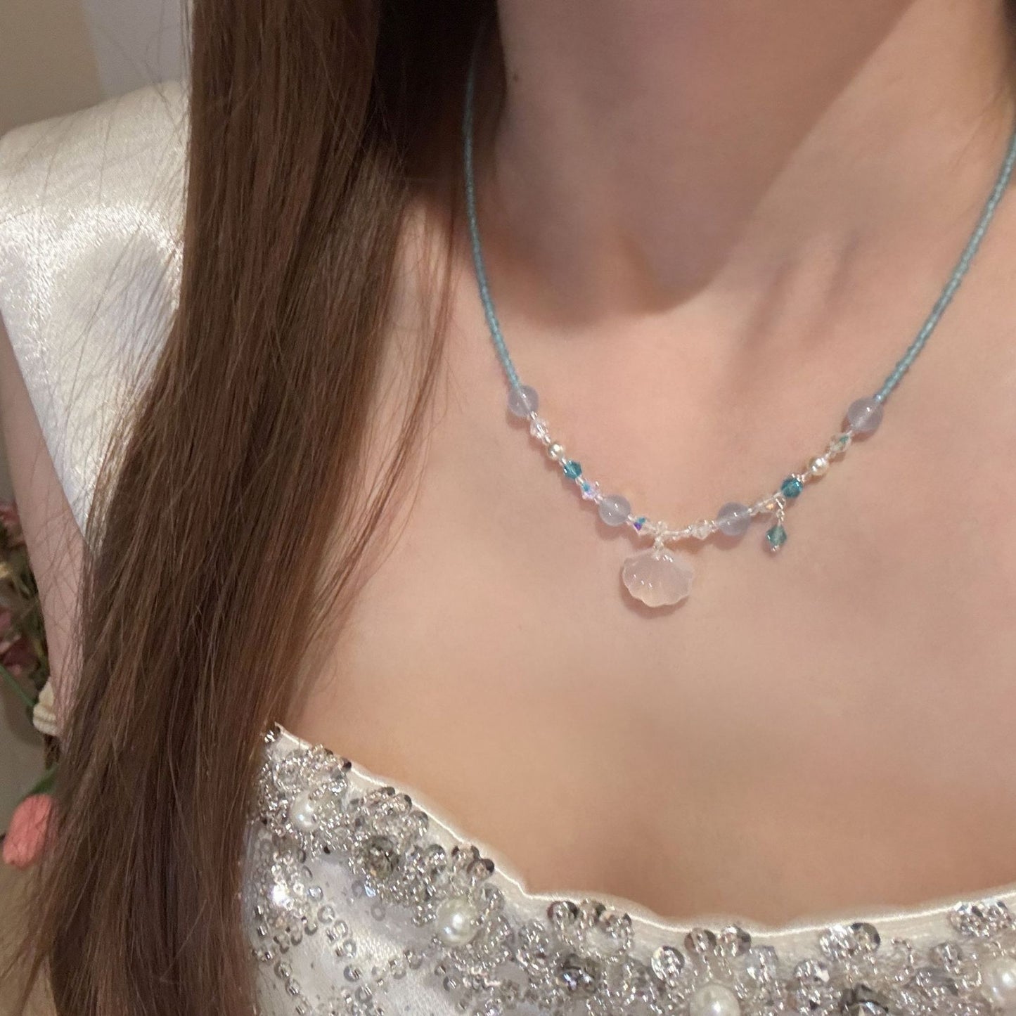 Chalcedony Shell Atmosphere Elegant Light Luxury Fashion Exquisite Versatile Minority Necklace
