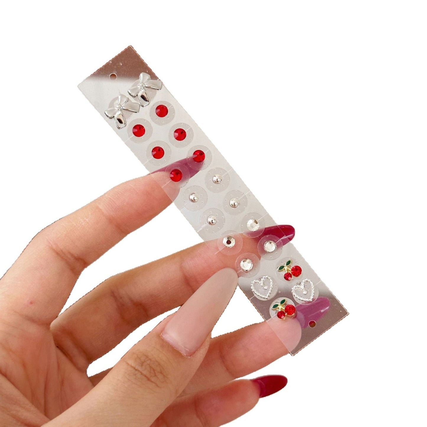 Fashion Auricular Point Sticker Crystal Ear Patch Bead Massage Stress Earrings