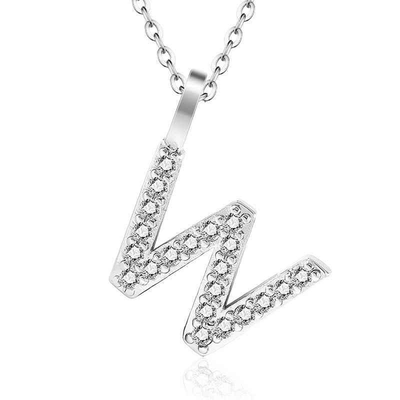 Diamond Inlaid Zircon English Letter Female Pendants