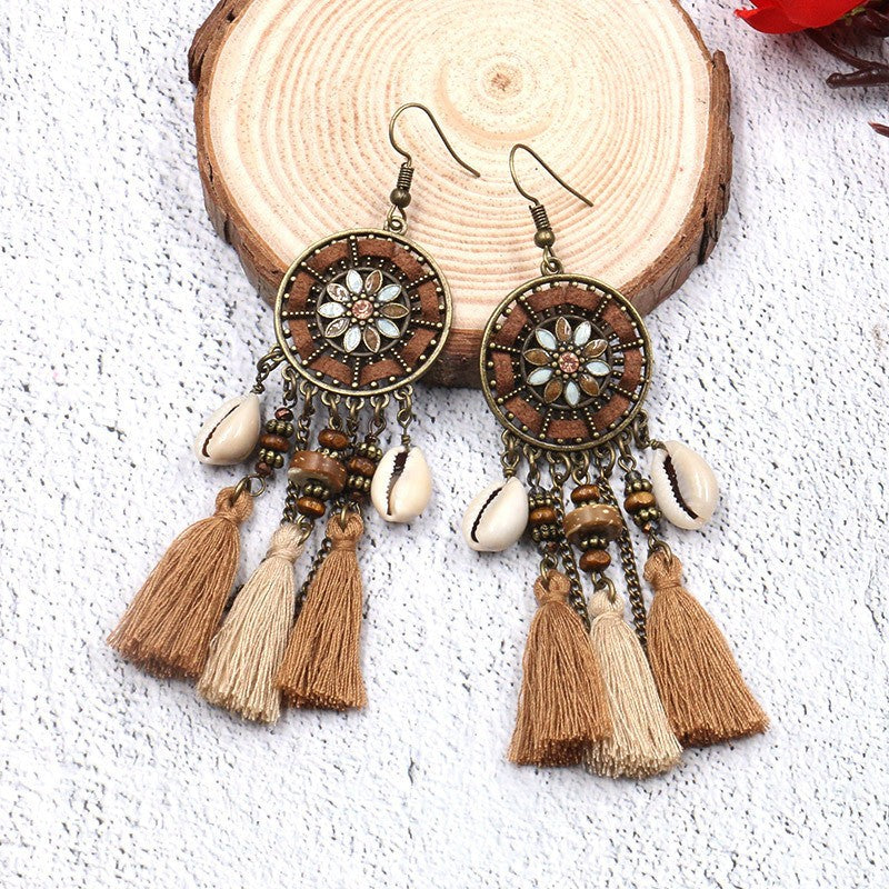 Bohemian Fashion Flower Female Personality Elegant Earrings