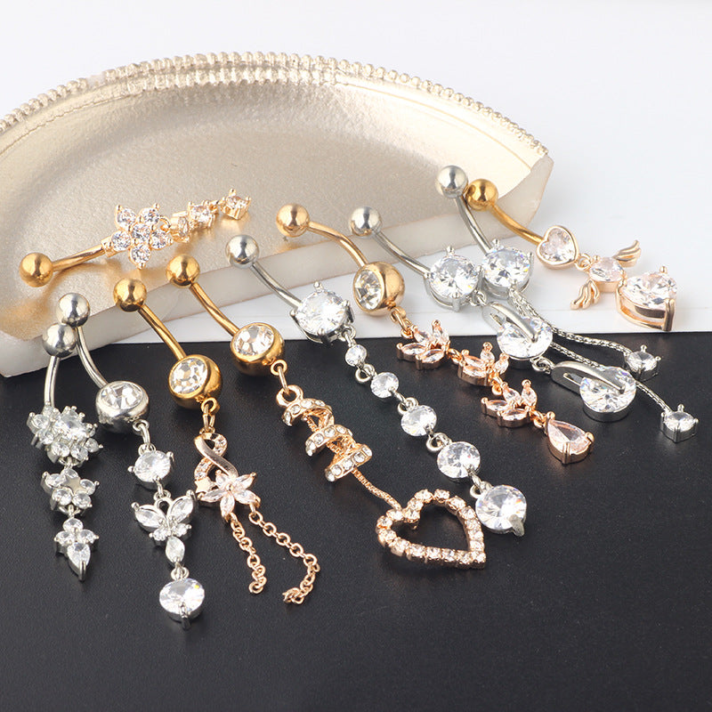 Mix Match Zircon Navel Suit Human Body Rings