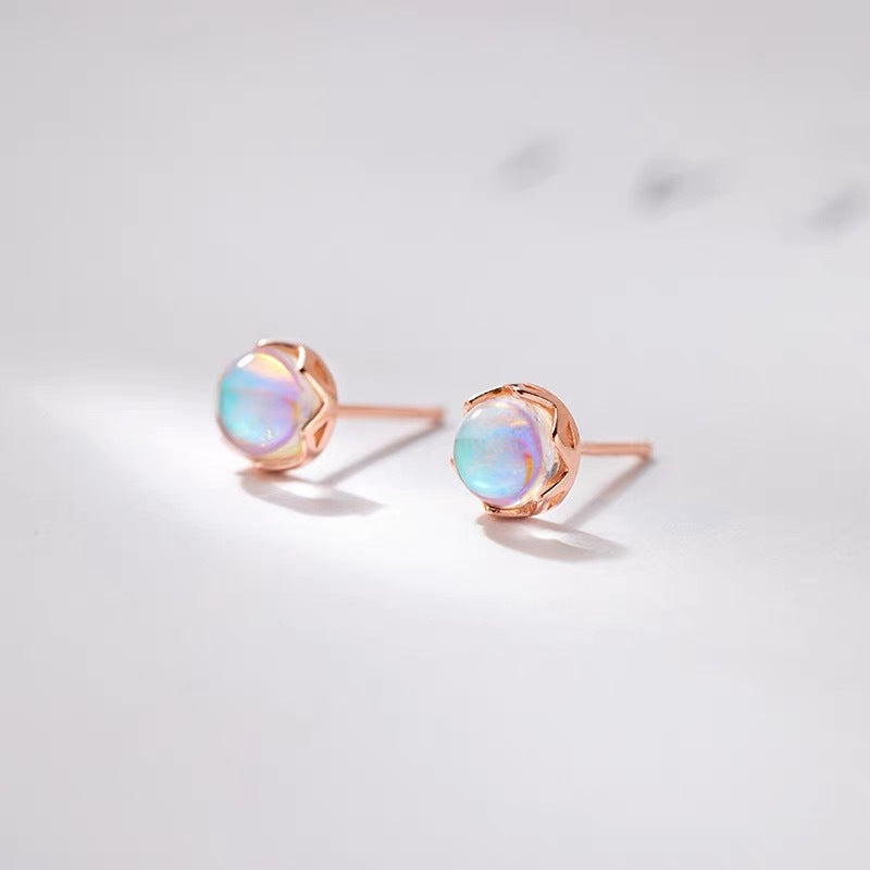 Women's Korean Fashion Moonstone Trendy Design High-grade Earrings