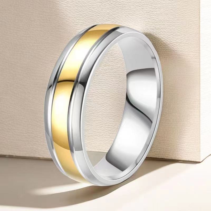 Steel Couple Pairs Of Wind Diamond Niche Simple Rings