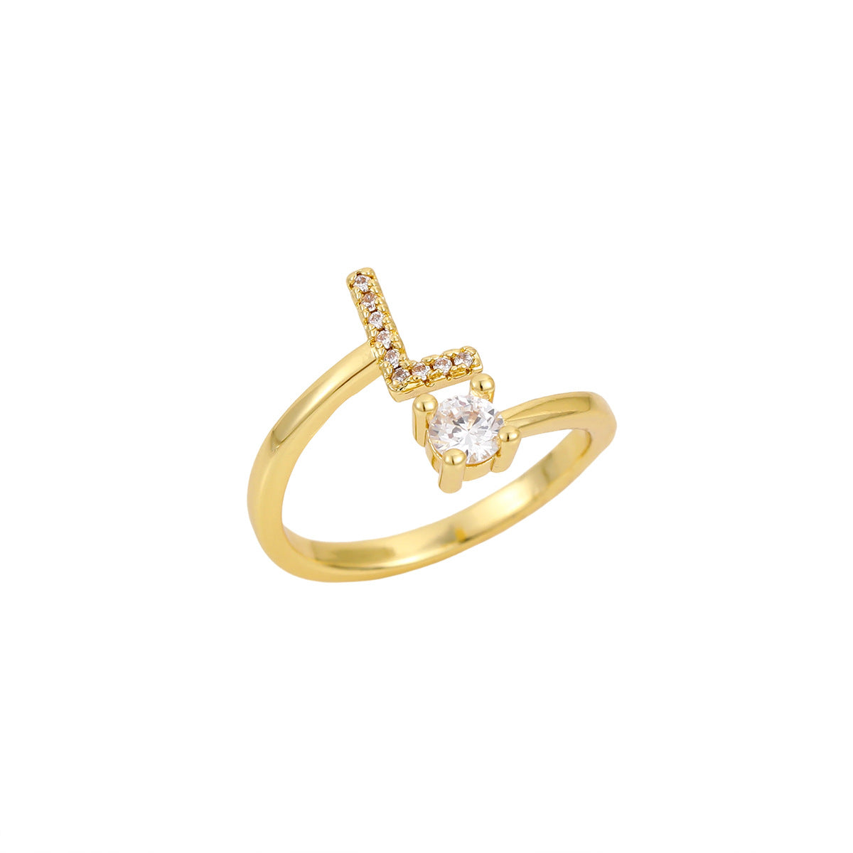 Gold Letter Open Male Female Personality Rings