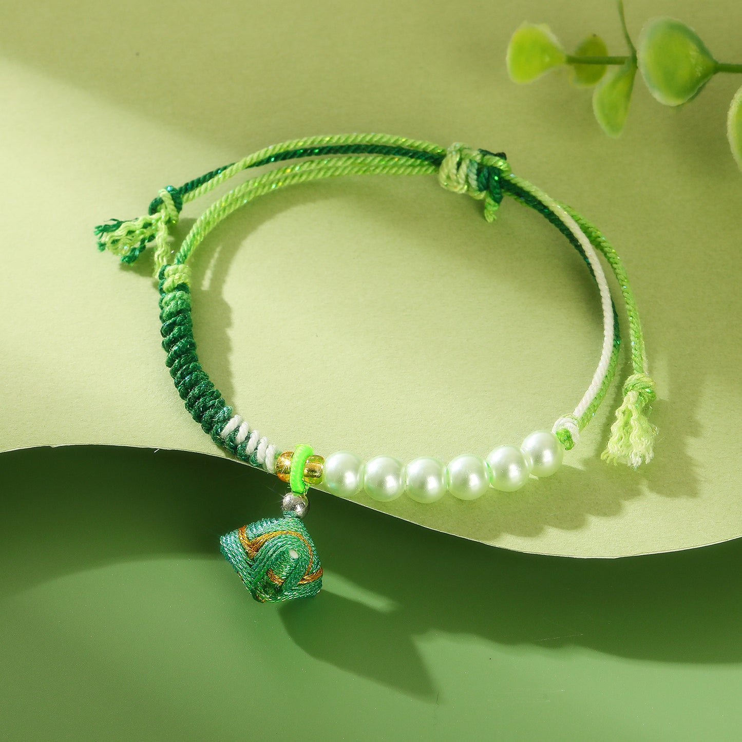 Colorful Rope Dragon Boat Festival Carrying Imitation Pearl May Gift Bracelet