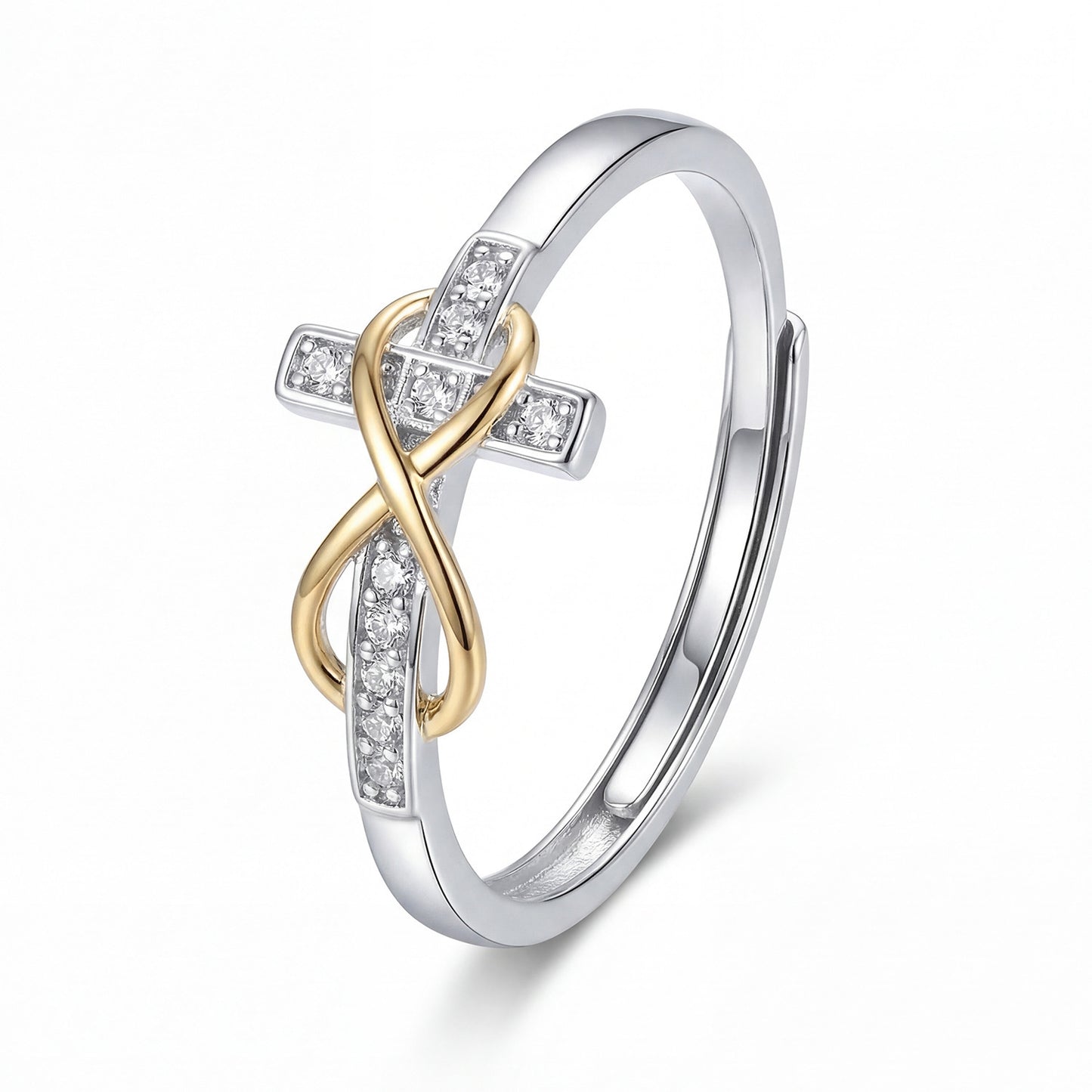 Women's Infinite Cross Electroplated Two-color Simple Fashion Rings