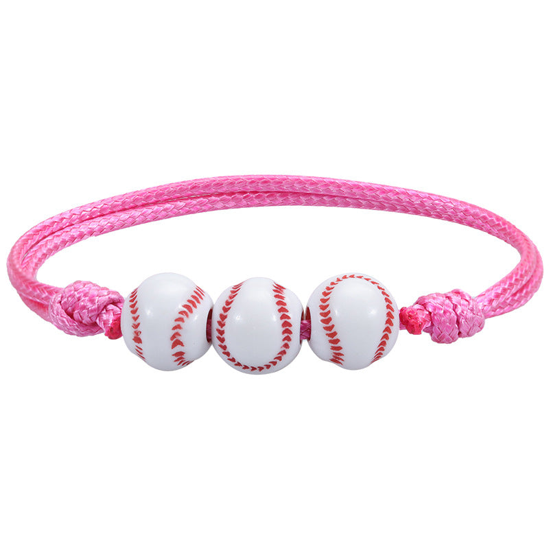 Basketball Baseball Wax Line Woven Softball Tennis Rugby Bracelets