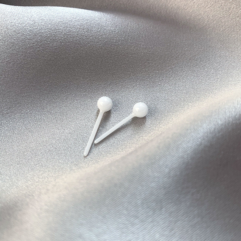 Porcelain Ear Bone Nail Ceramic Bar Color Sleeping Stud Earrings